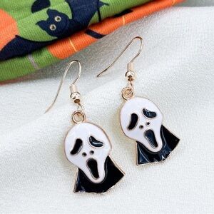 ‼️Creepy Goth Grunge Punk SCREAM Ghost Face Dangle Earrings‼️